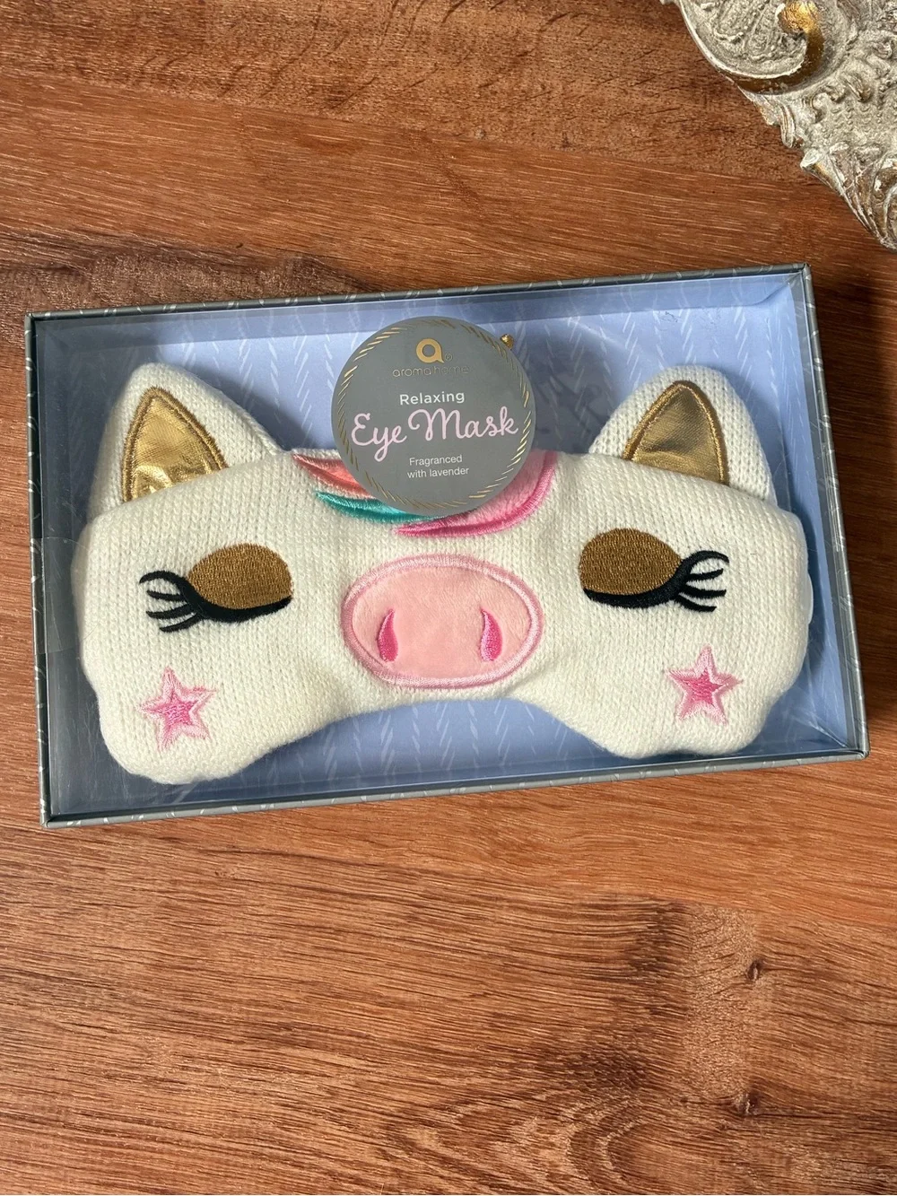 Aroma Home Unicorn Knit Lavender Sleep Mask, NIB